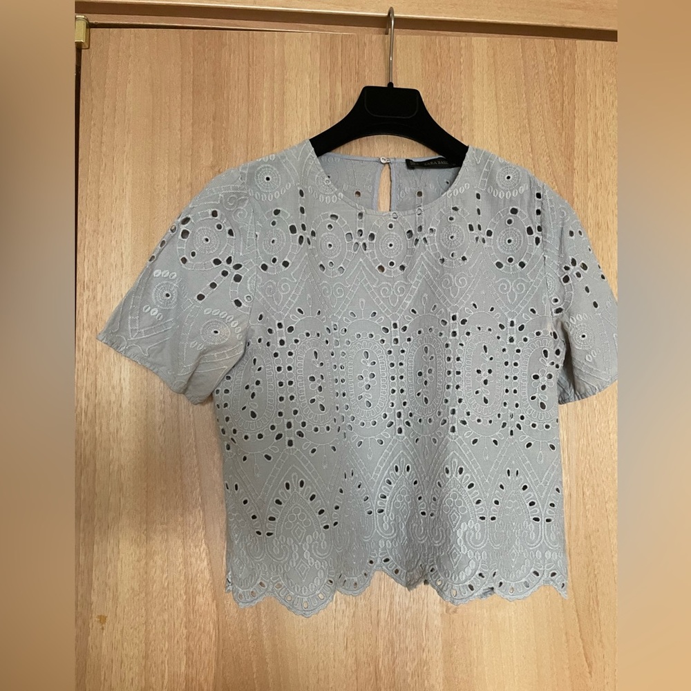 Zara - grey cotton top - Large